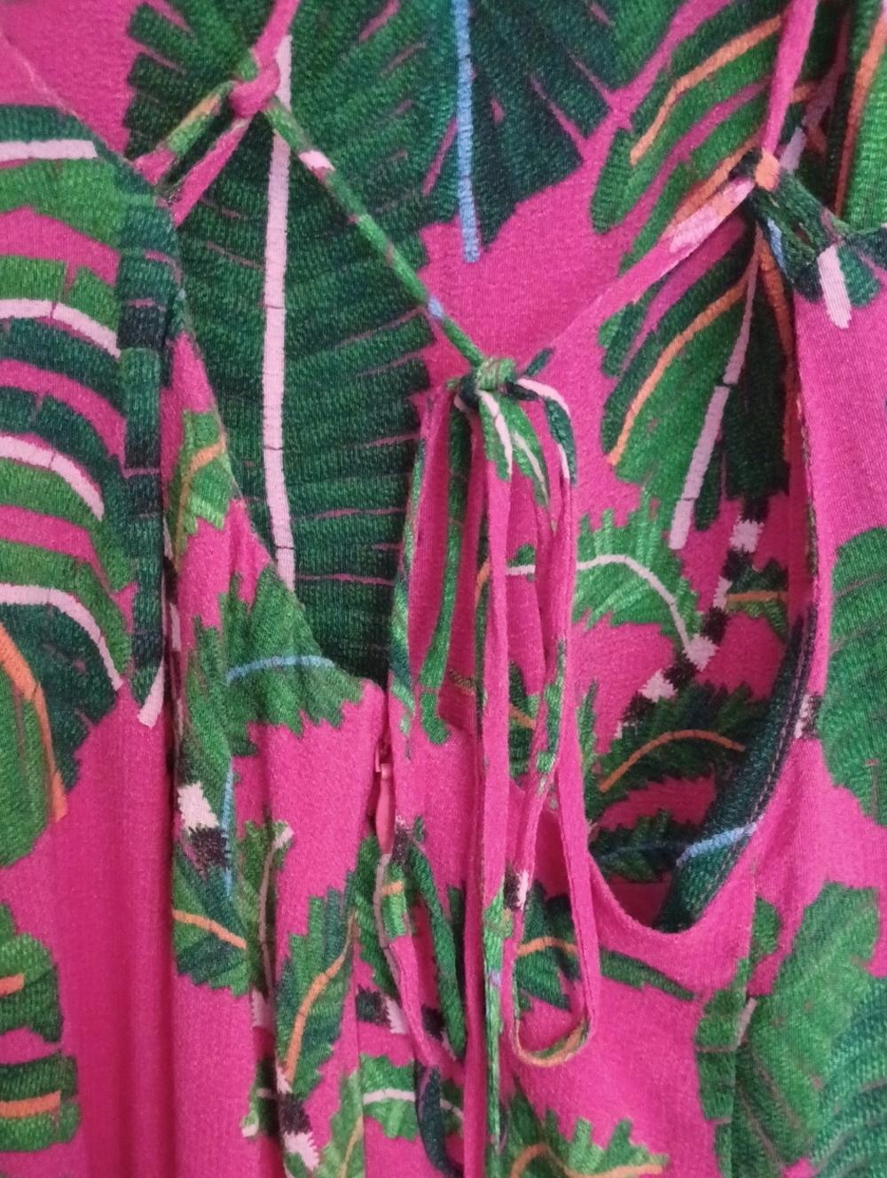 FARM Rio Anthropologie Leaves Midi Dress SZ M Tropical Colorful - Picture 10 of 16
